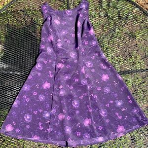 Purple floral dress y2k Fashion Bug size 8 vintage corset ties flowers summer